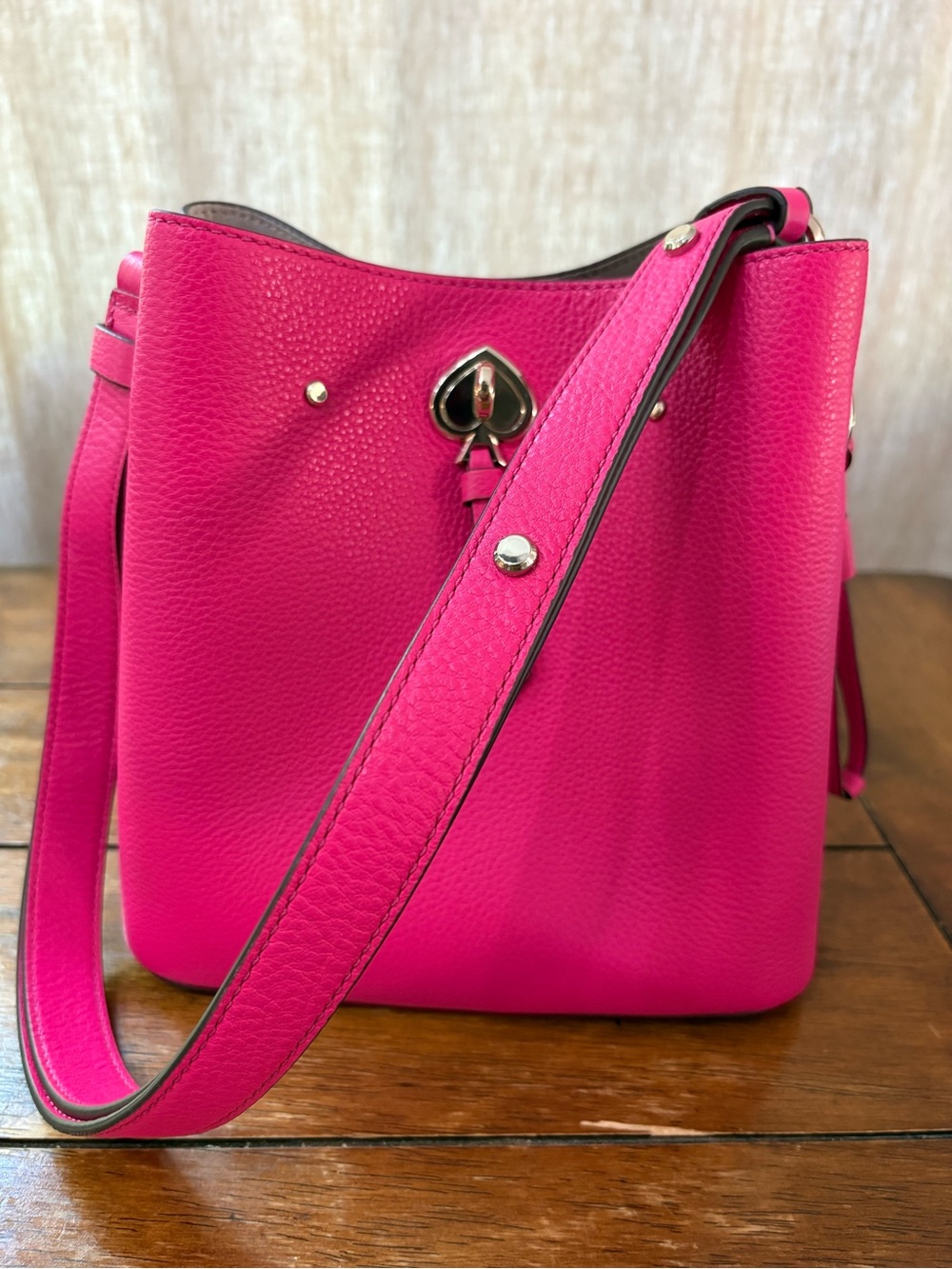 Kate Spade Hot Pink Marti Leather Bucket Bag - Picture 3 of 11